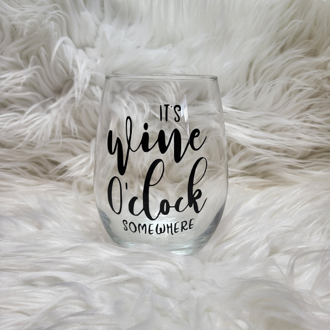 Wine O'Clock Glass