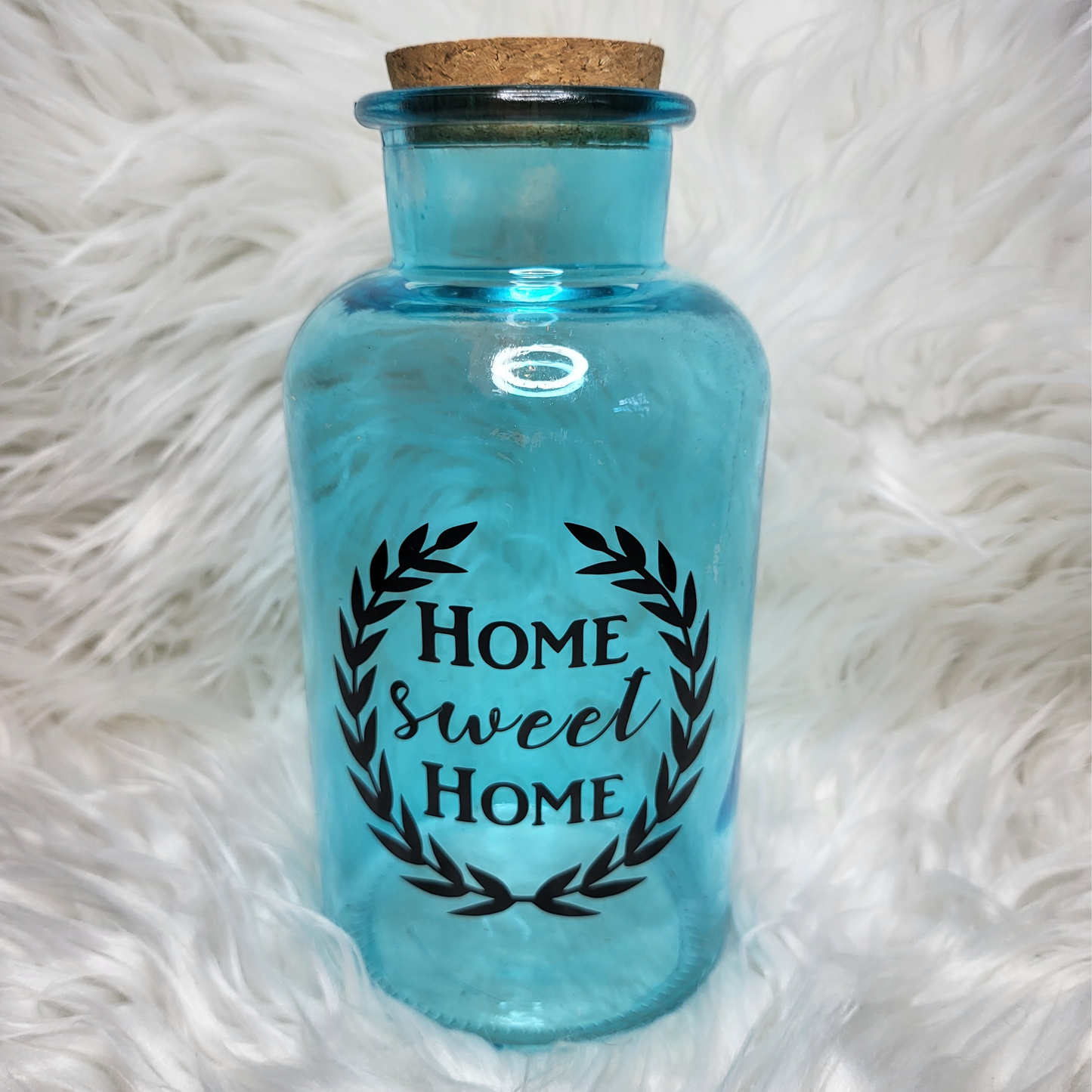 Blue Glass Decorative Jar