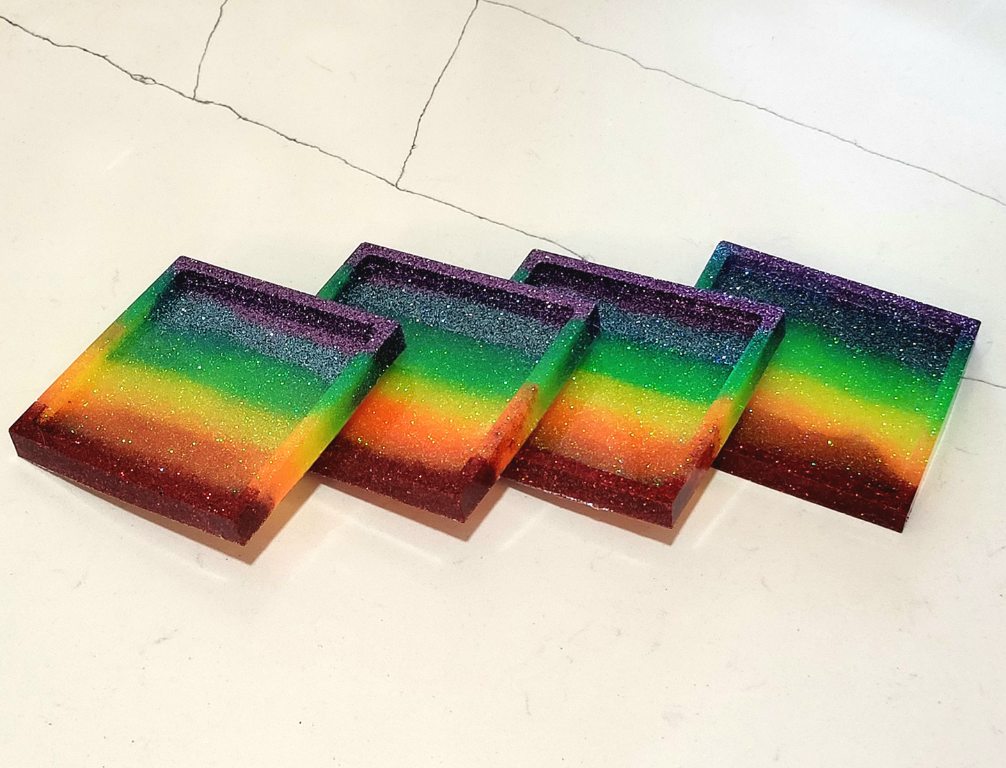 Rainbow Square Coaster Set