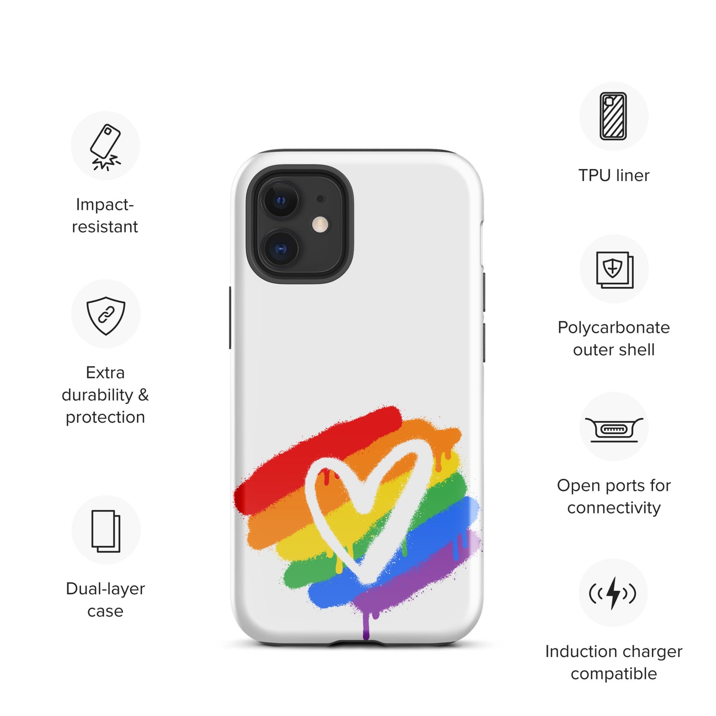 Rainbow Heart - Tough Case for iPhone®