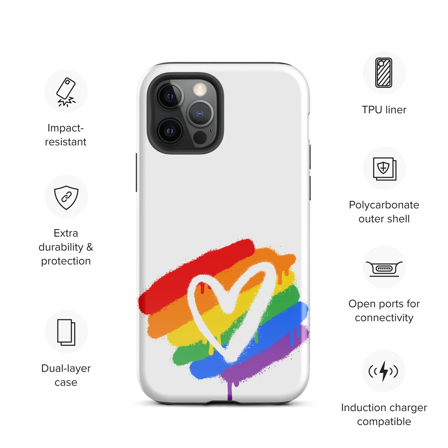 Rainbow Heart - Tough Case for iPhone®