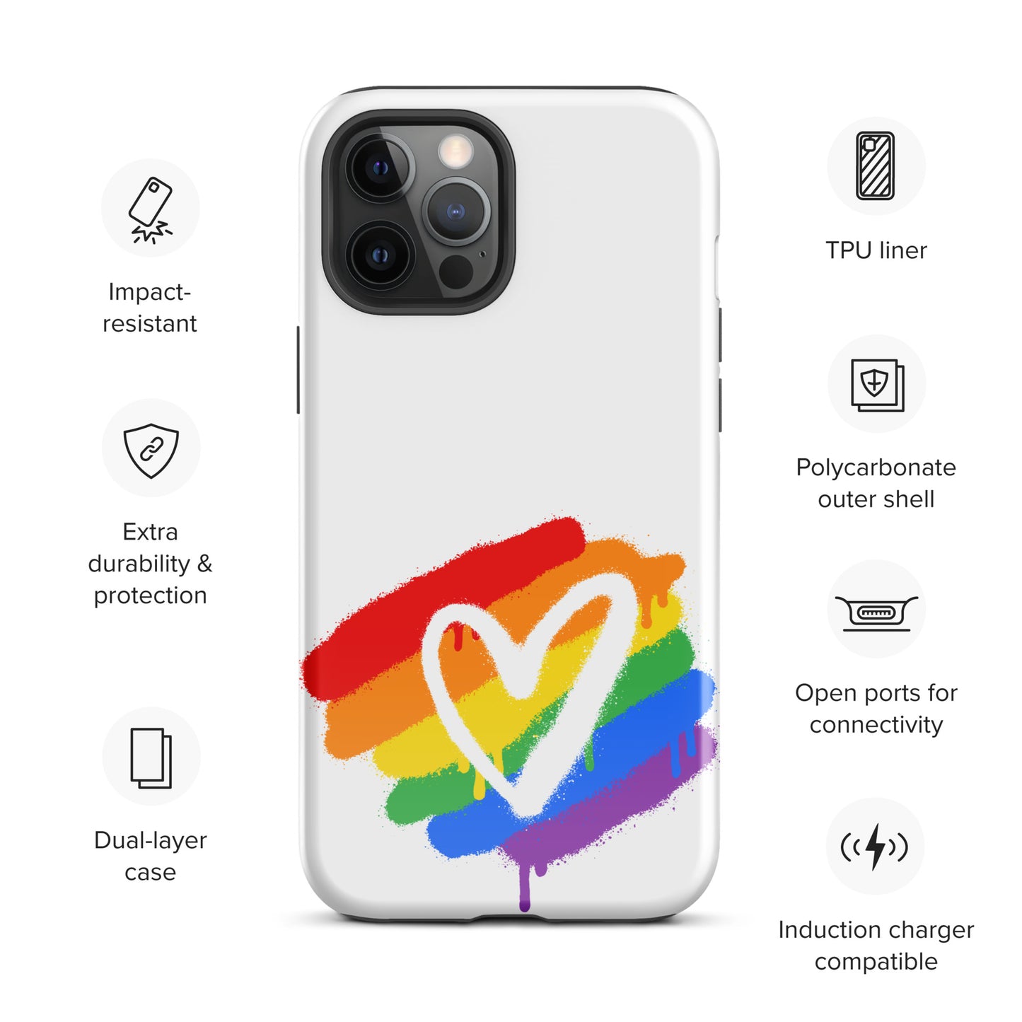 Rainbow Heart - Tough Case for iPhone®