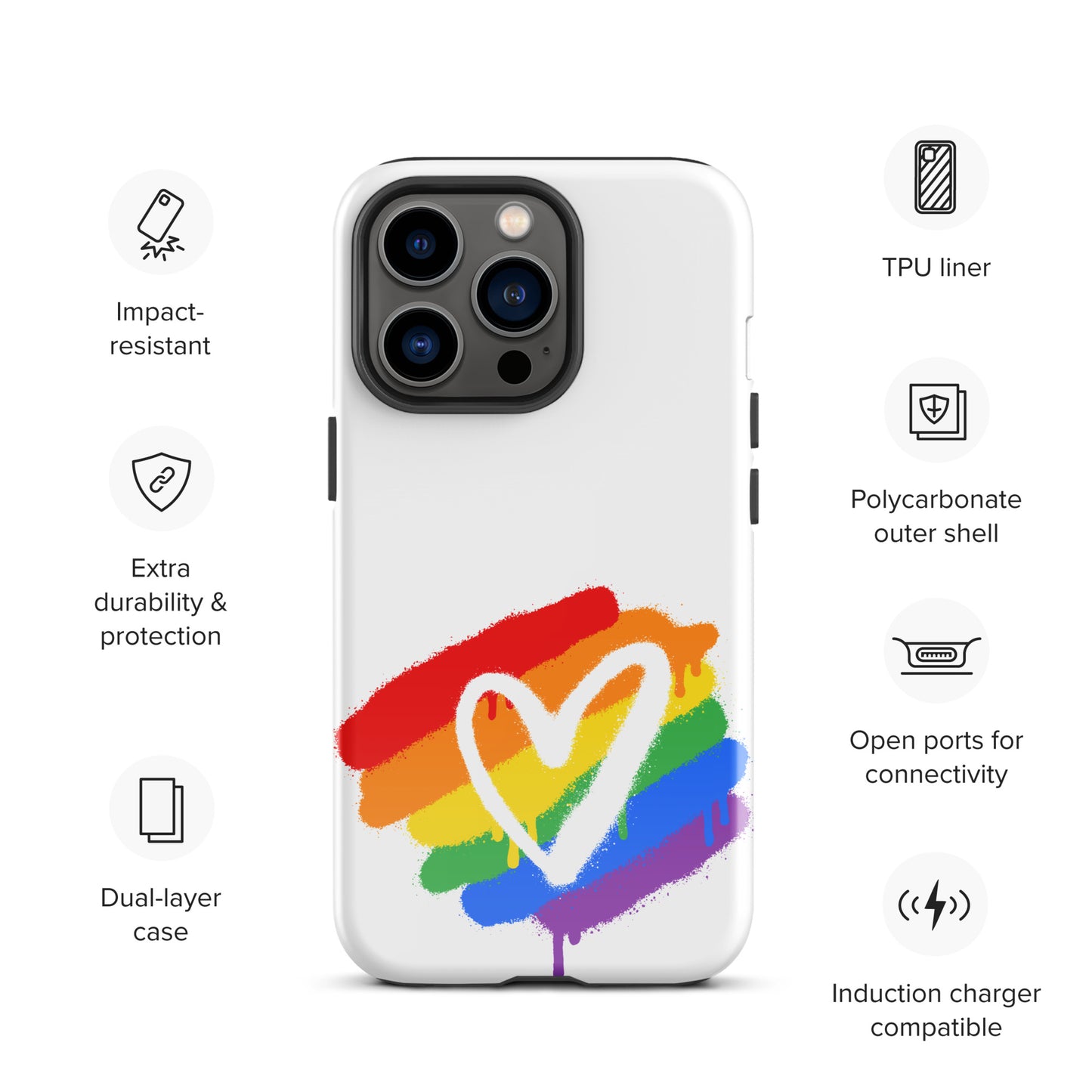 Rainbow Heart - Tough Case for iPhone®