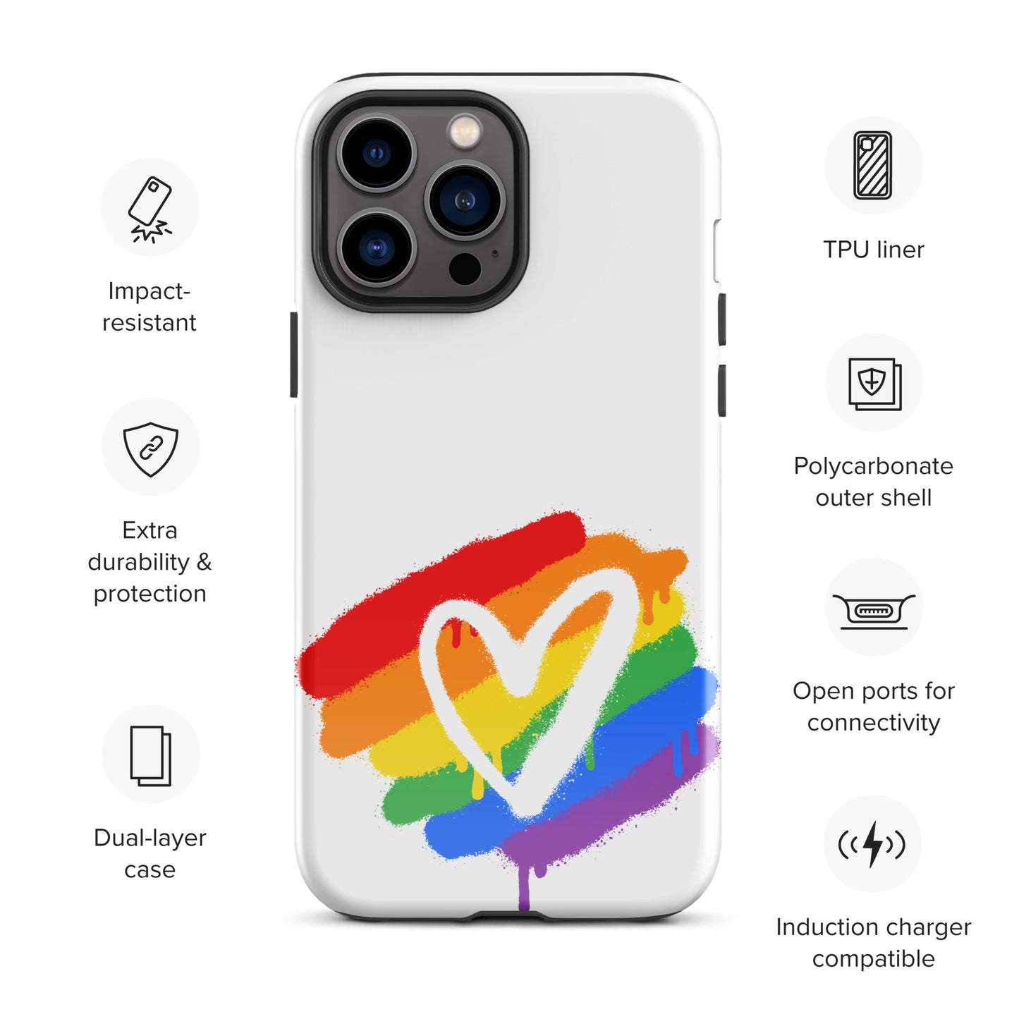 Rainbow Heart - Tough Case for iPhone®