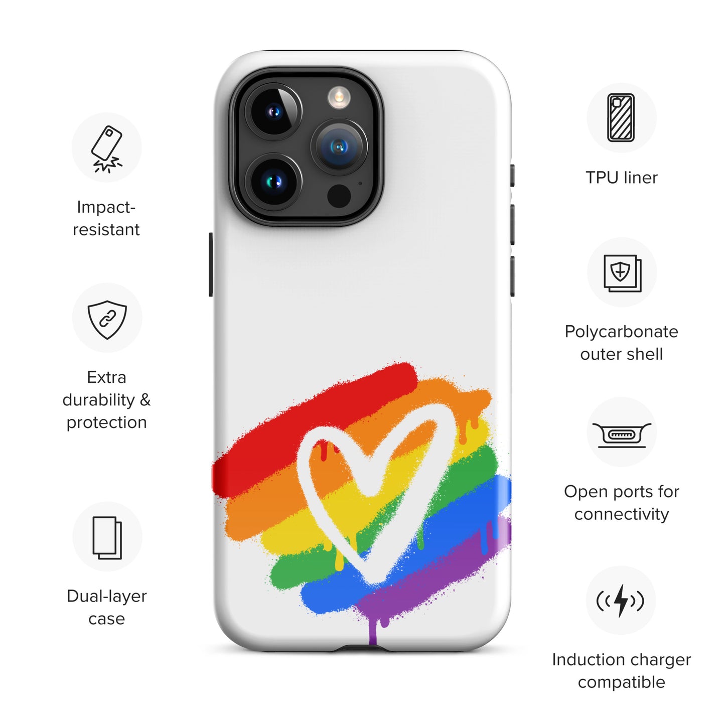 Rainbow Heart - Tough Case for iPhone®