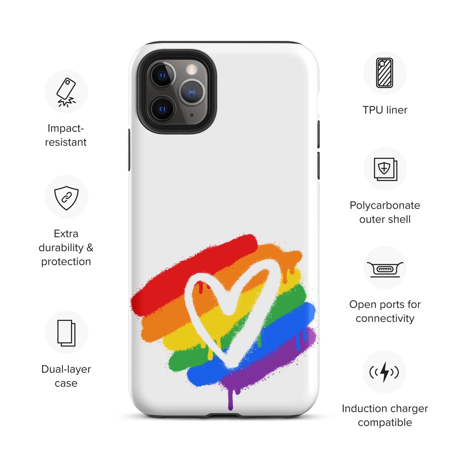 Rainbow Heart - Tough Case for iPhone®