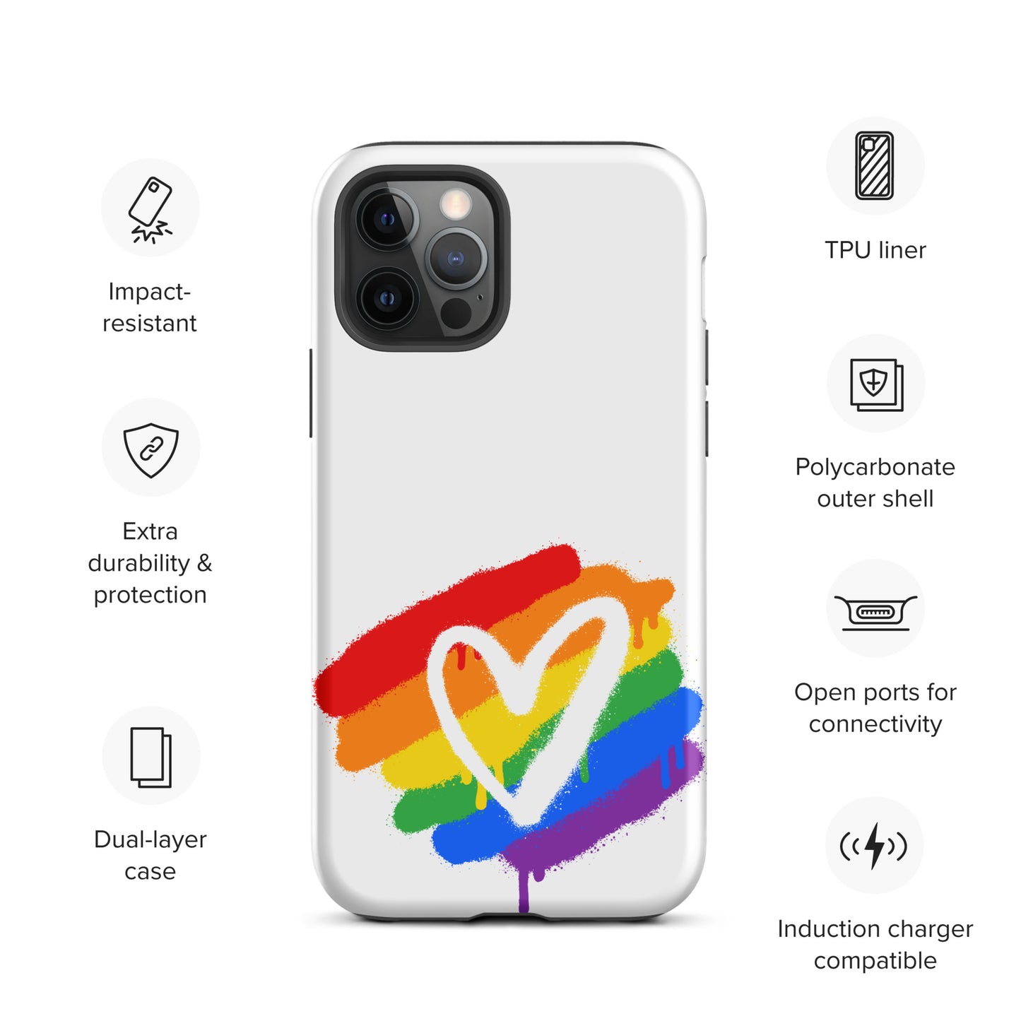 Rainbow Heart - Tough Case for iPhone®