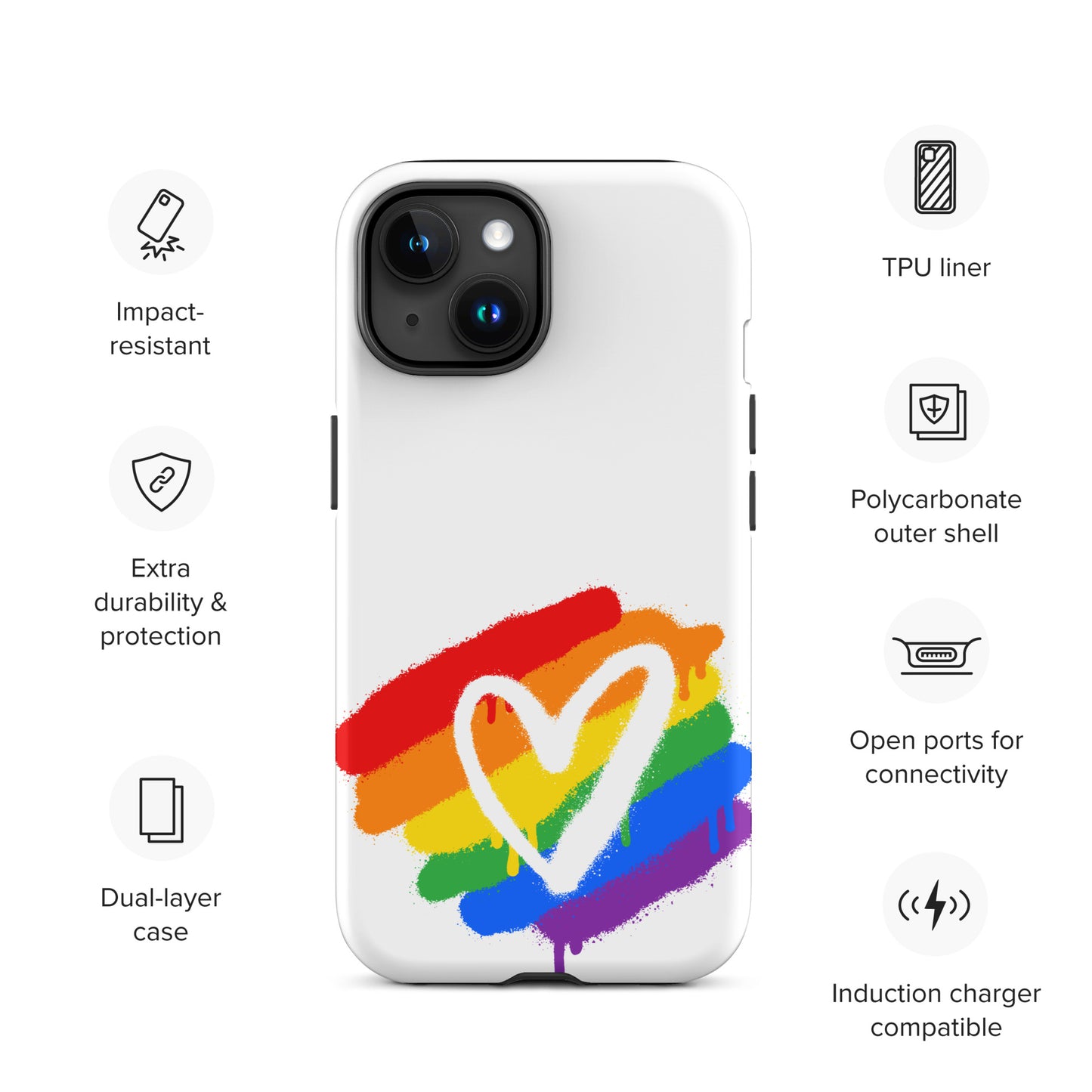 Rainbow Heart - Tough Case for iPhone®