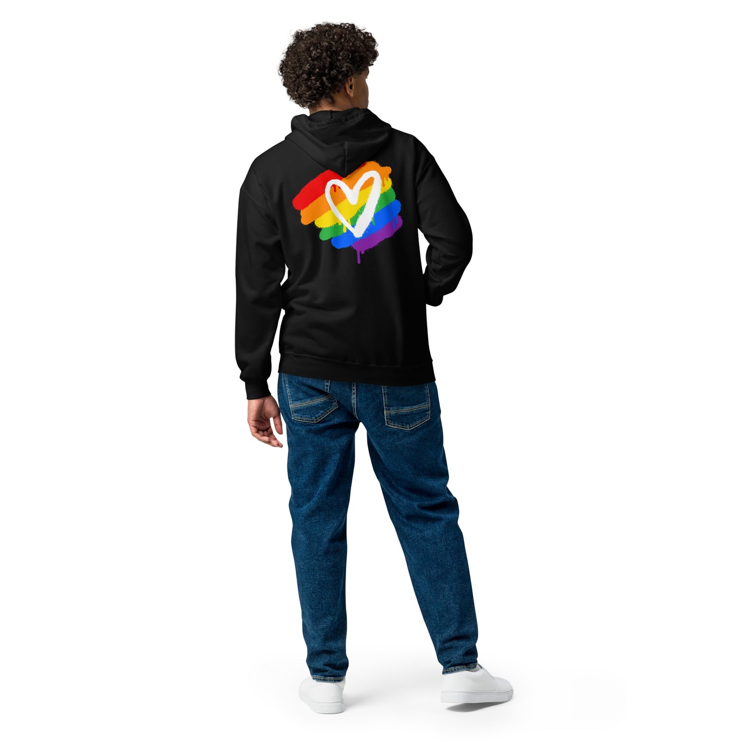 Rainbow Heart - Unisex heavy blend zip hoodie