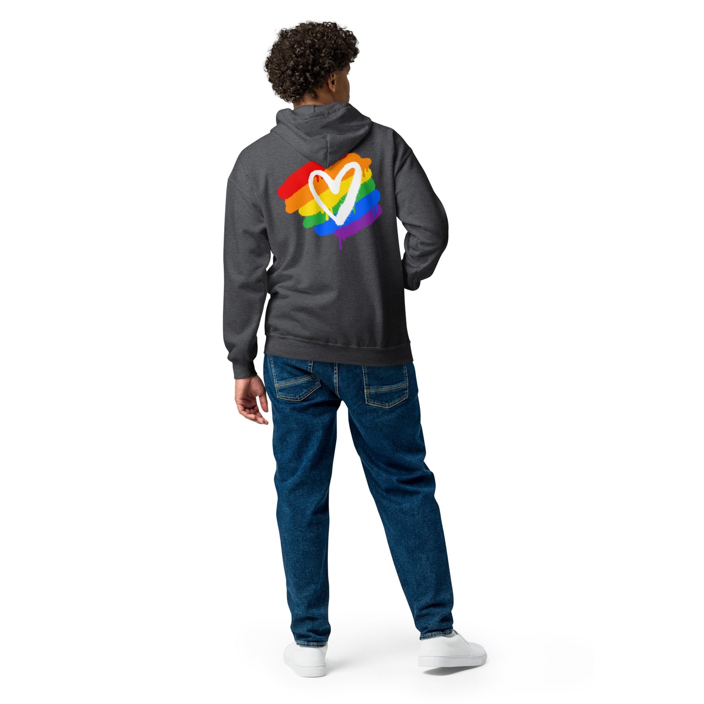 Rainbow Heart - Unisex heavy blend zip hoodie