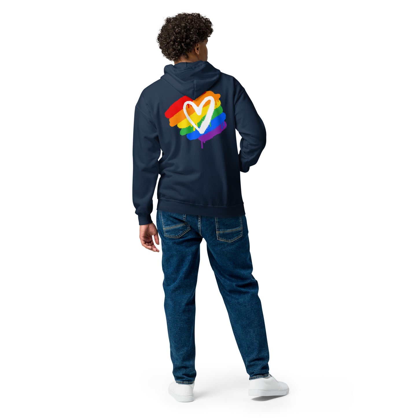 Rainbow Heart - Unisex heavy blend zip hoodie