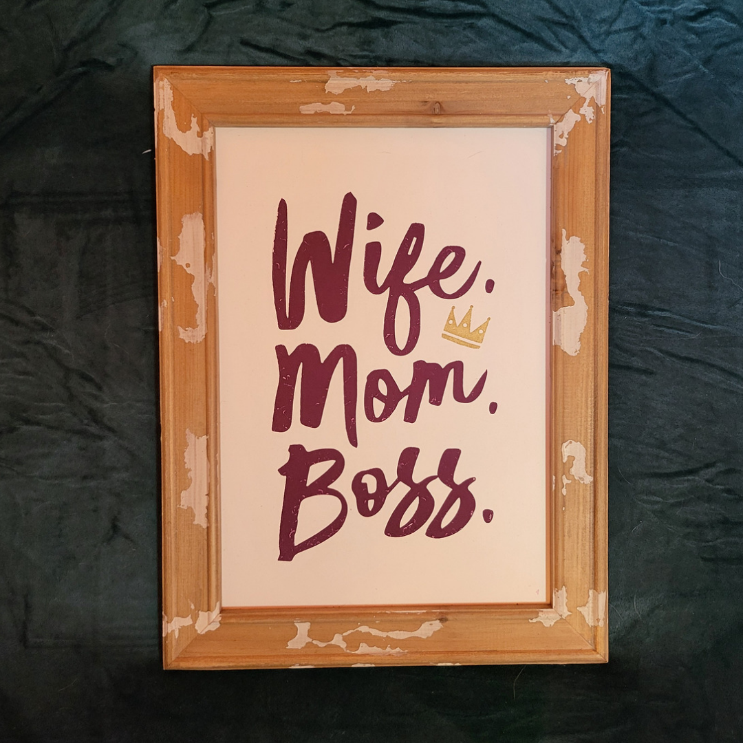 Wife Mom Boss Wall Art