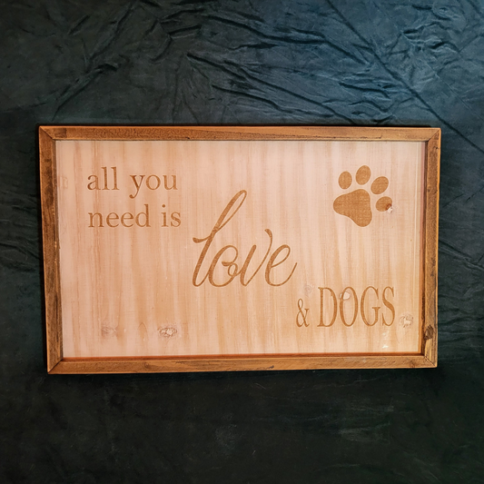 Love & Dogs Wooden Wall Art