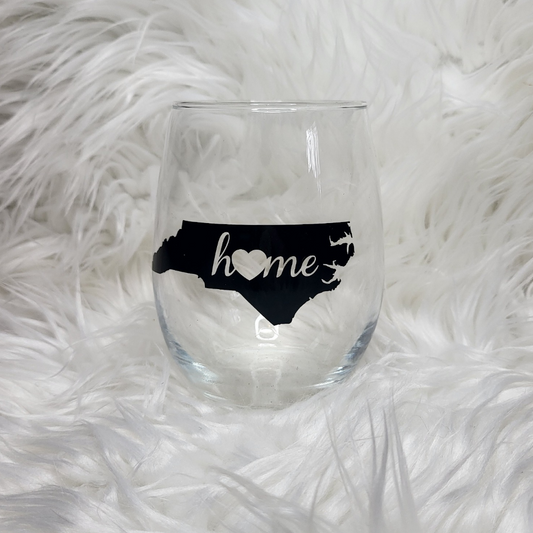 North Carolina Home Wine Glass