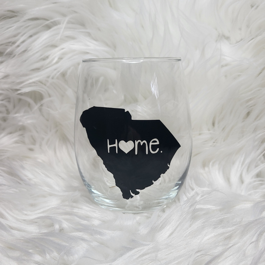 South Carolina Home Wine Glass