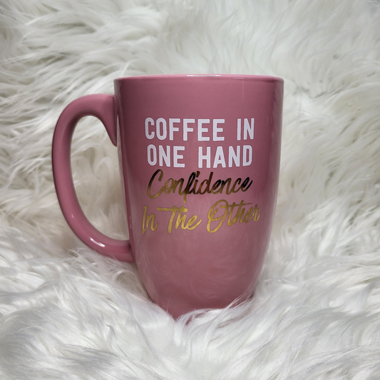 Coffee and Confidence Oversized Mug