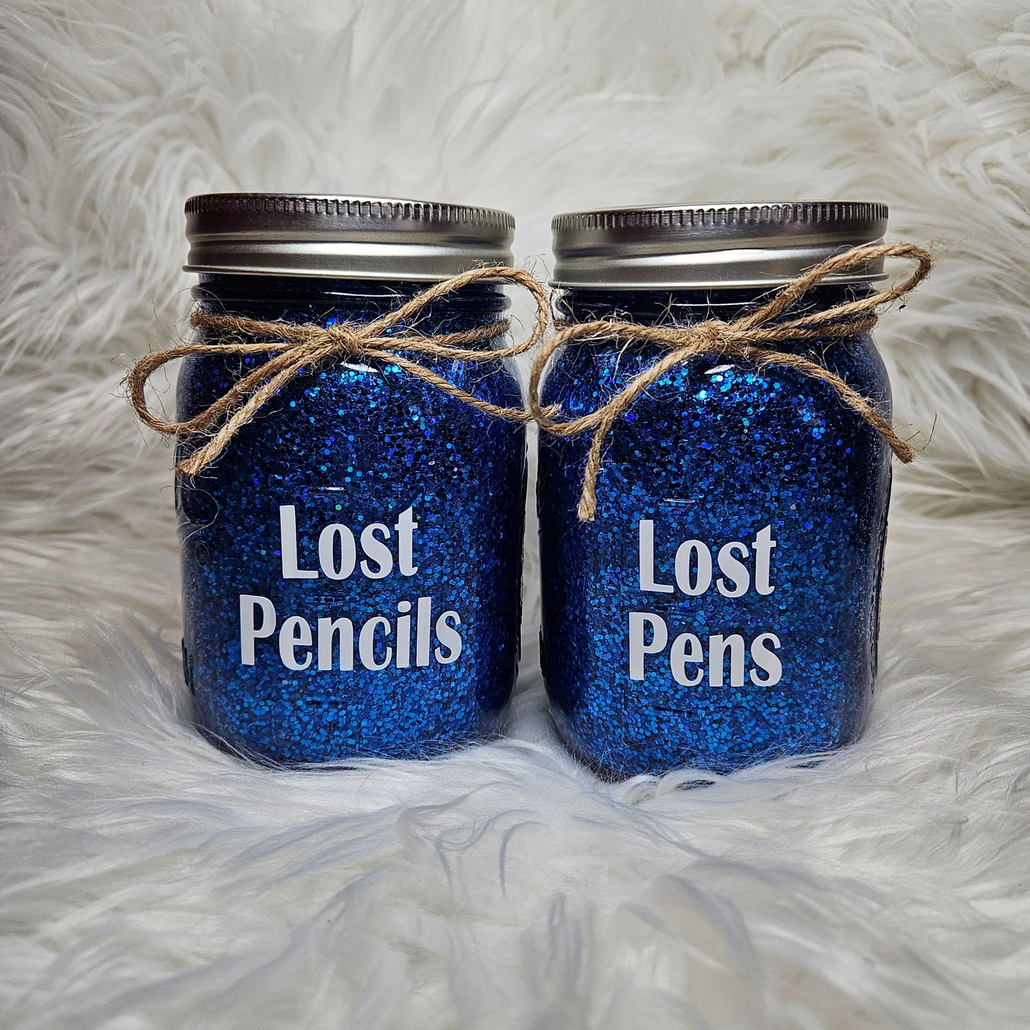 Glitter Mason Jar Desk Organizers