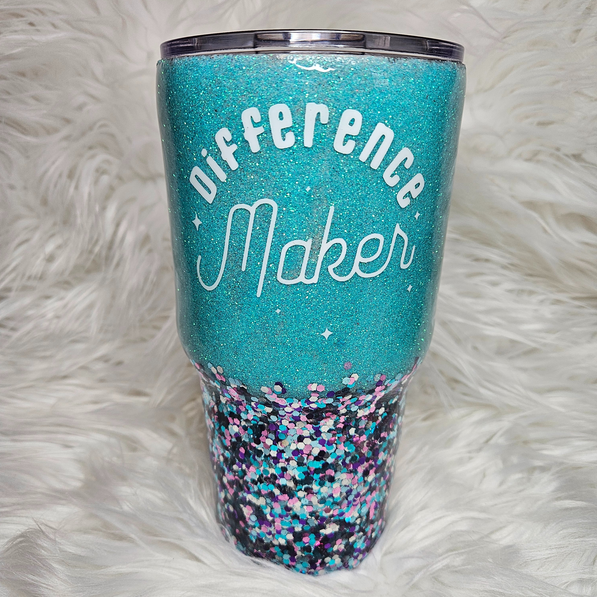 Difference Maker Glitter 30oz Tumbler  KC Designs