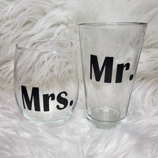 Mr. & Mrs. Glassware Sets