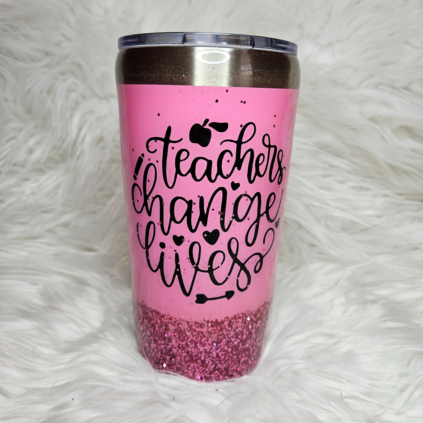 Teachers Change Lives Glitter 20oz Tumbler