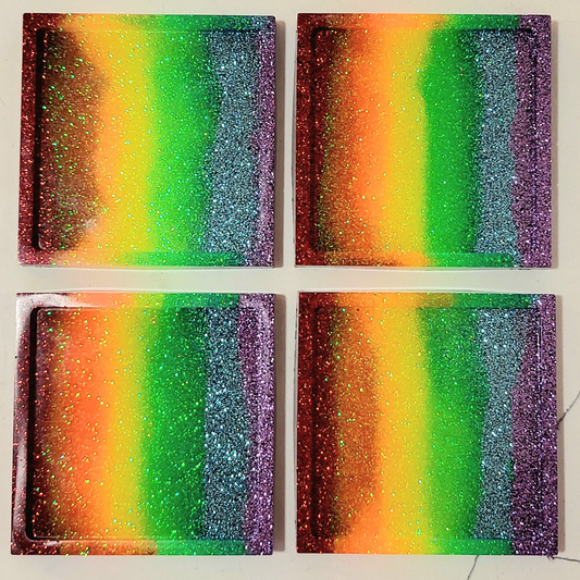 Rainbow Square Coaster Set