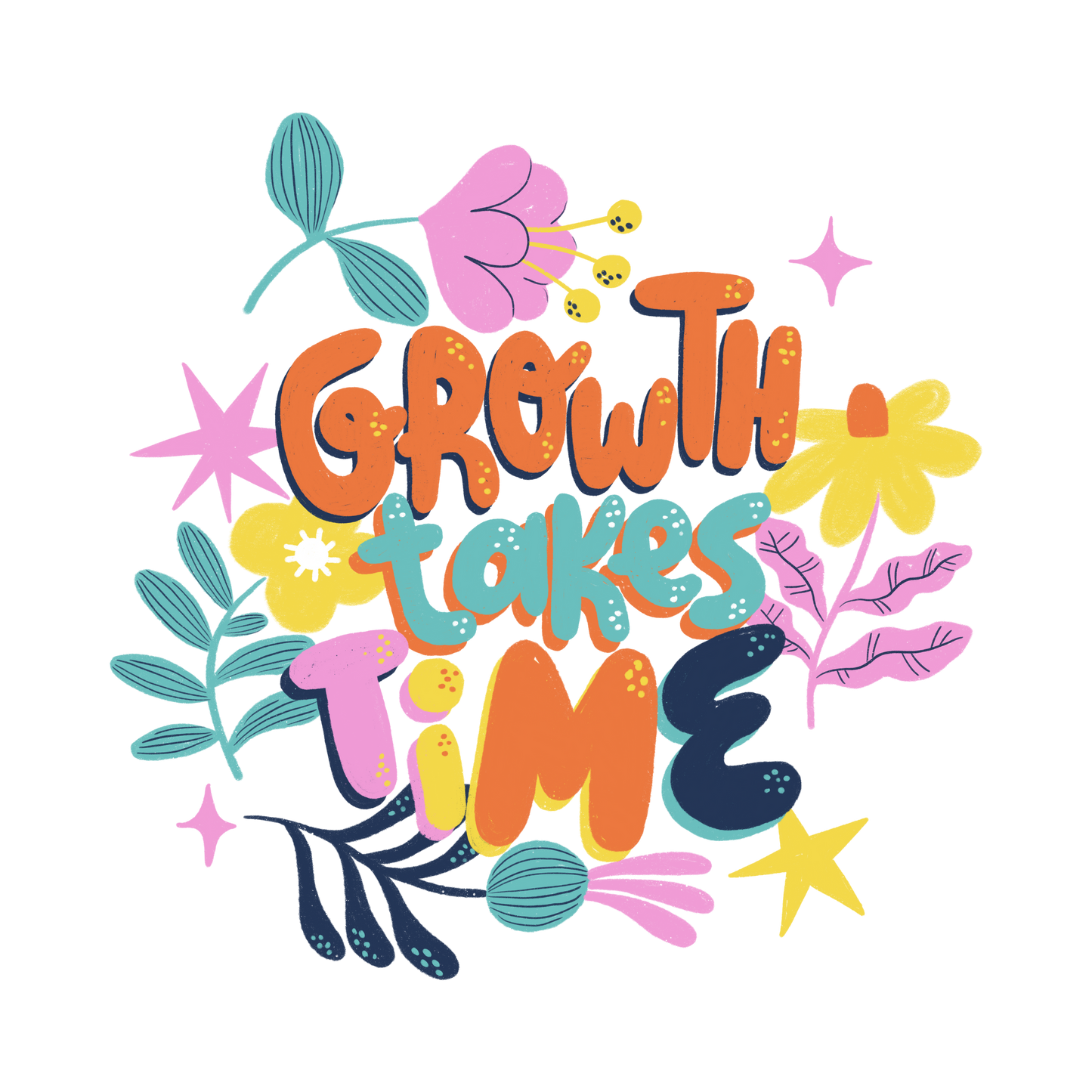 Growth Takes Time Sticker