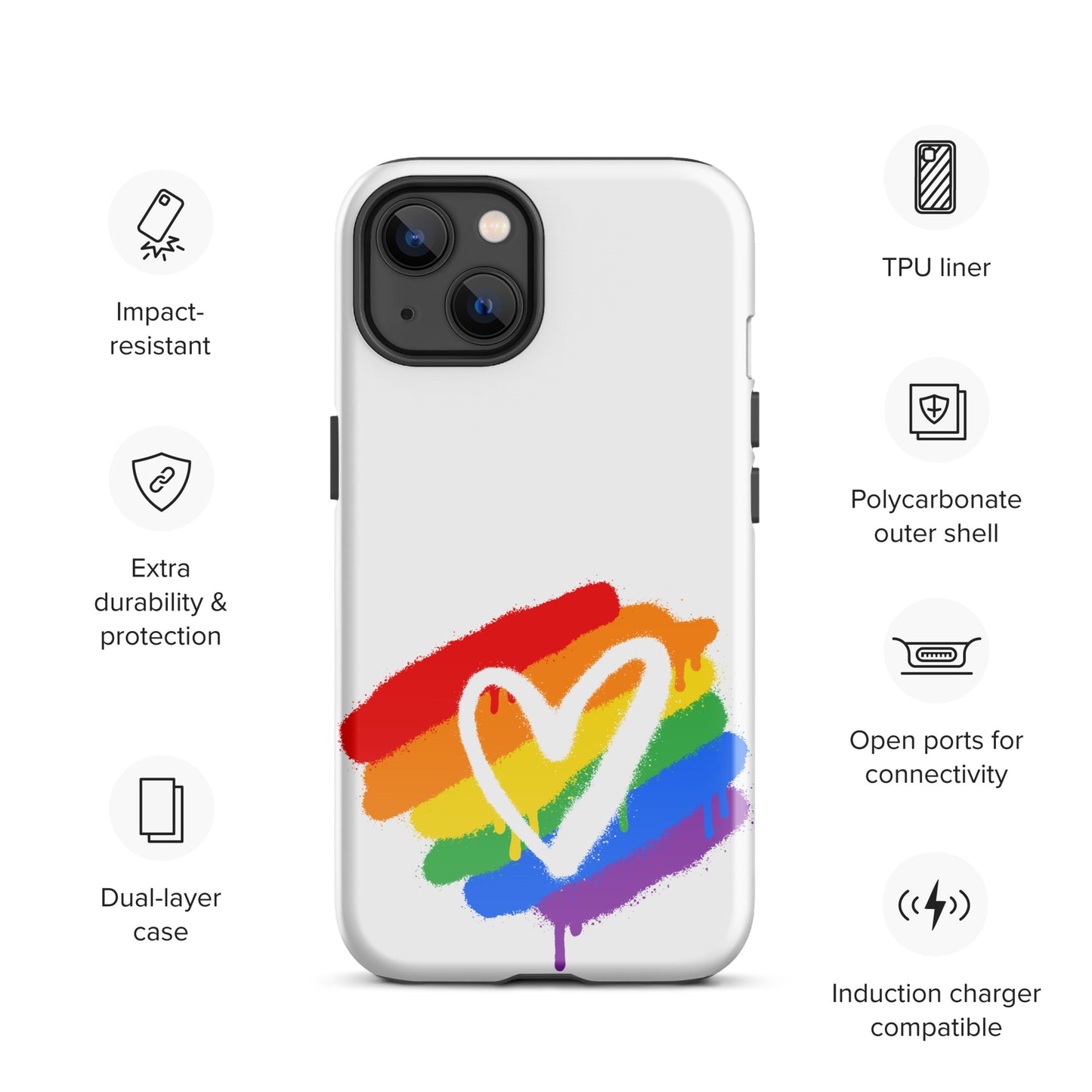 Rainbow Heart - Tough Case for iPhone®