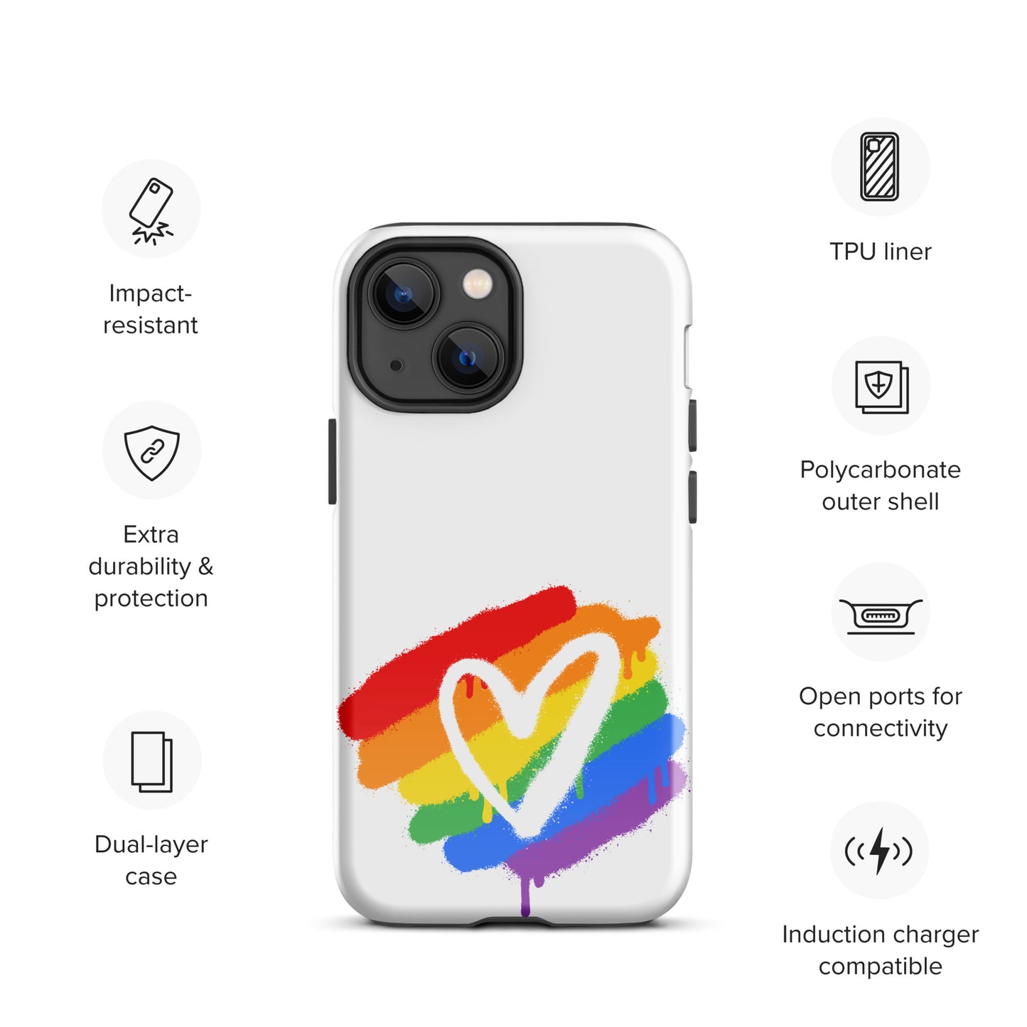 Rainbow Heart - Tough Case for iPhone®