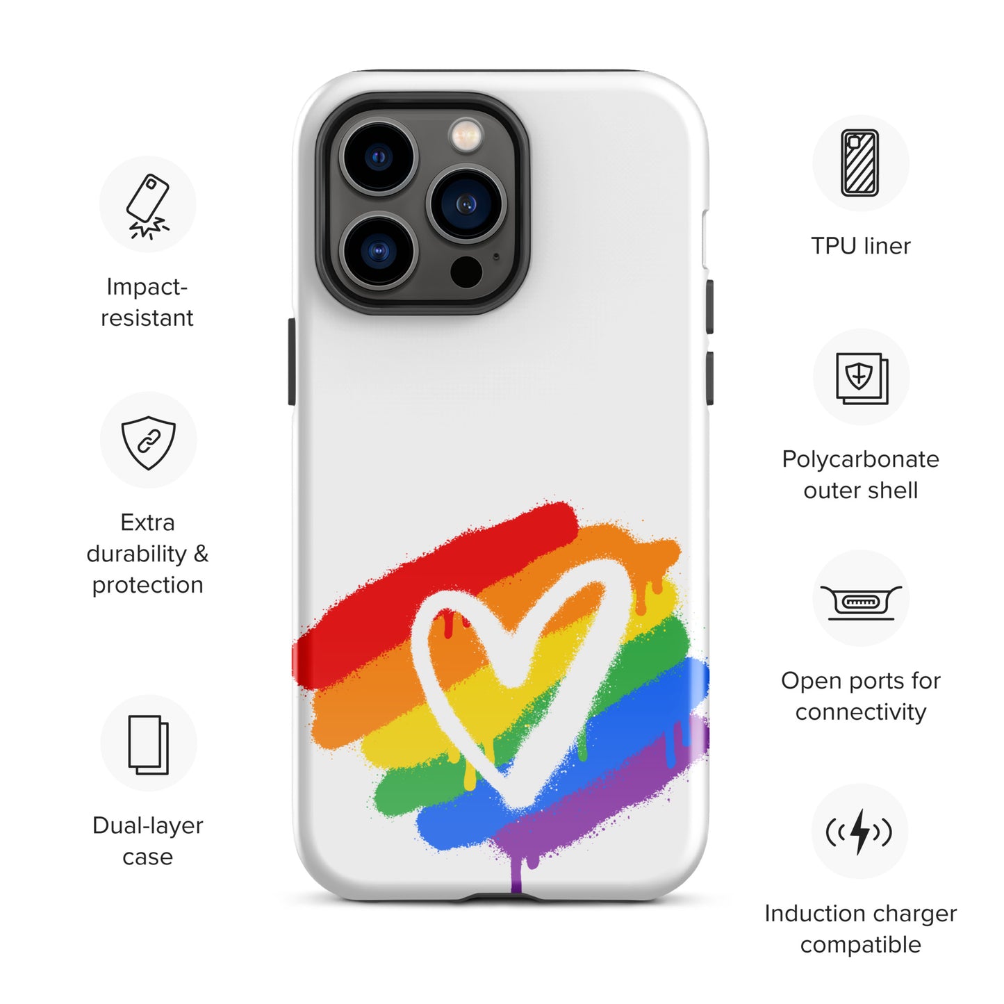 Rainbow Heart - Tough Case for iPhone®