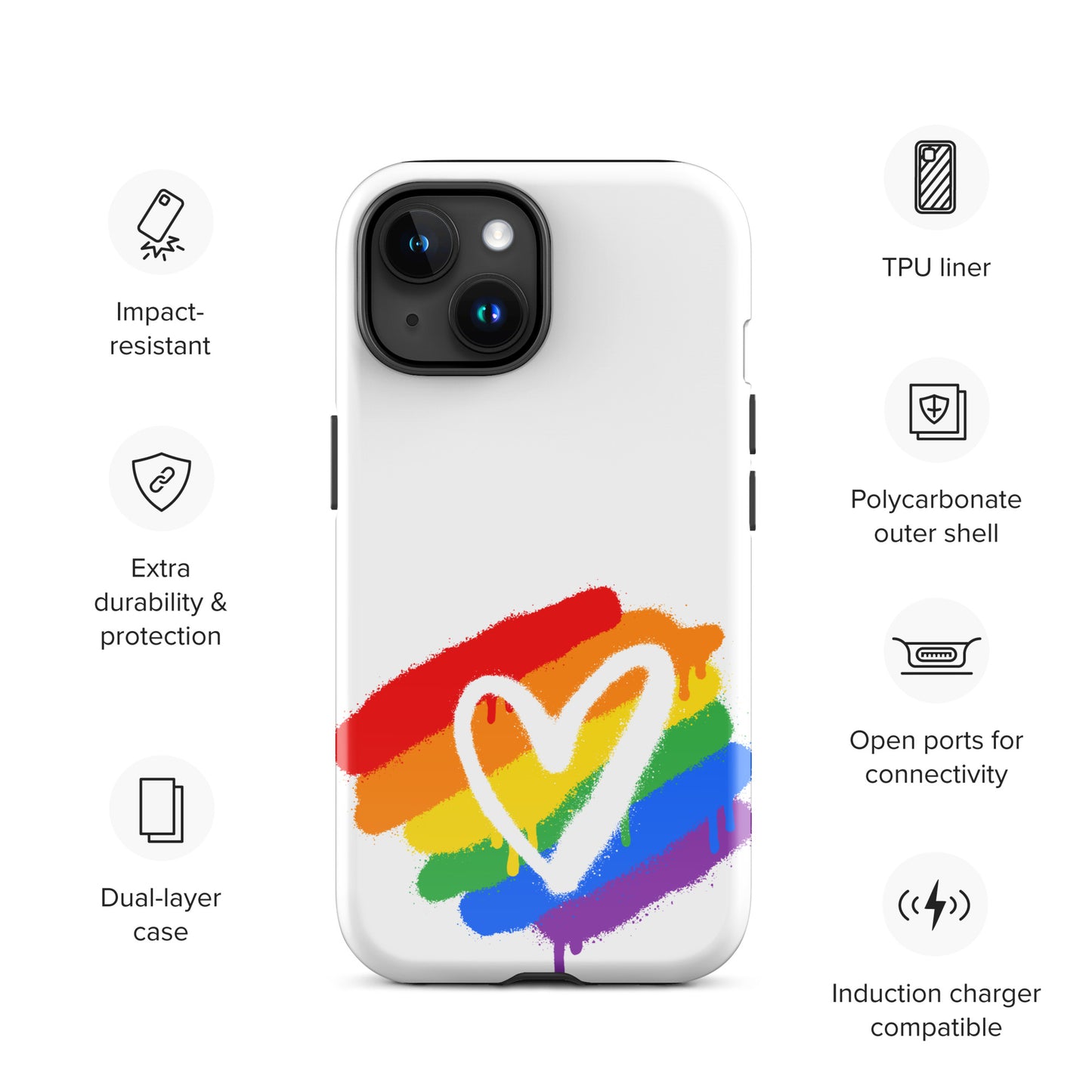 Rainbow Heart - Tough Case for iPhone®