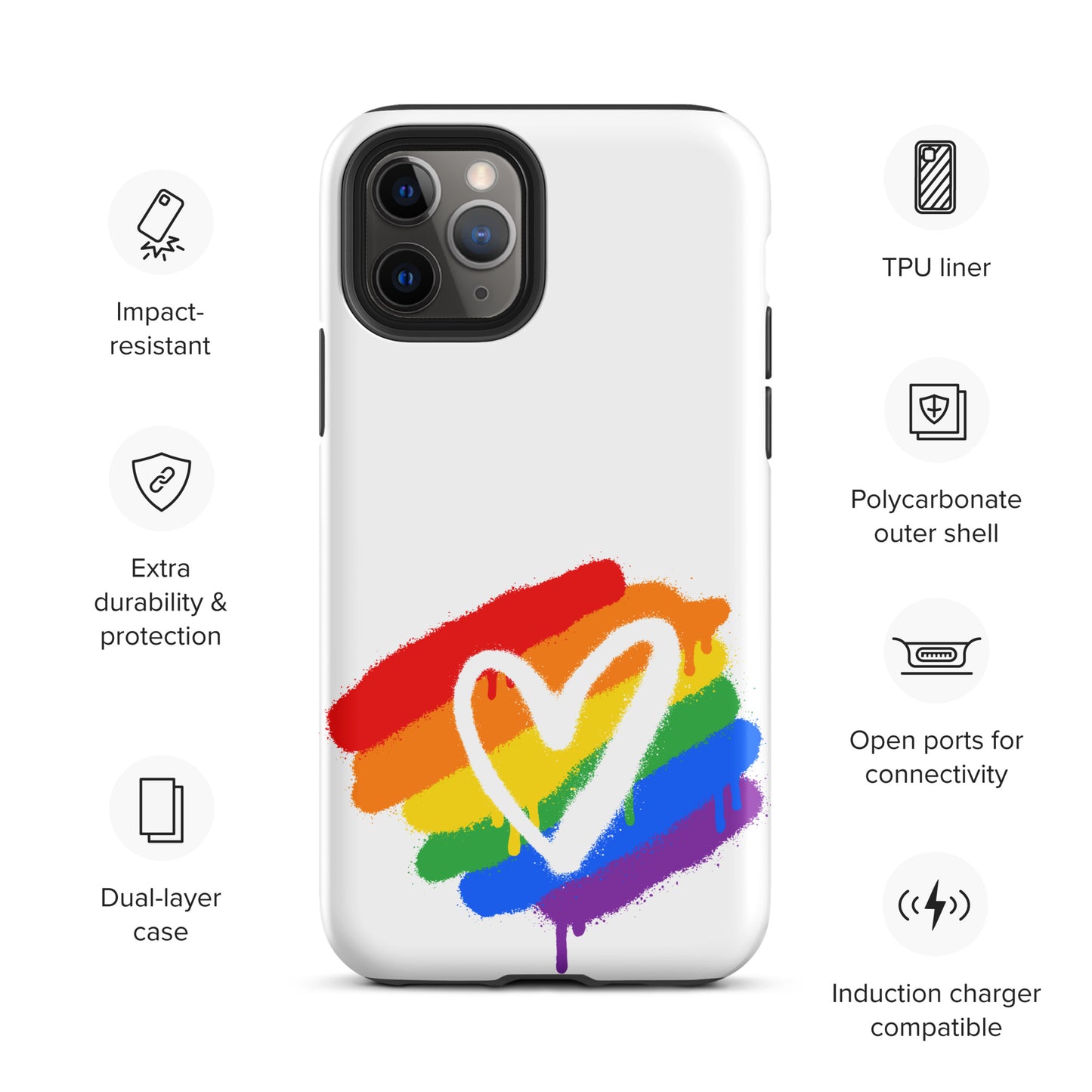 Rainbow Heart - Tough Case for iPhone®