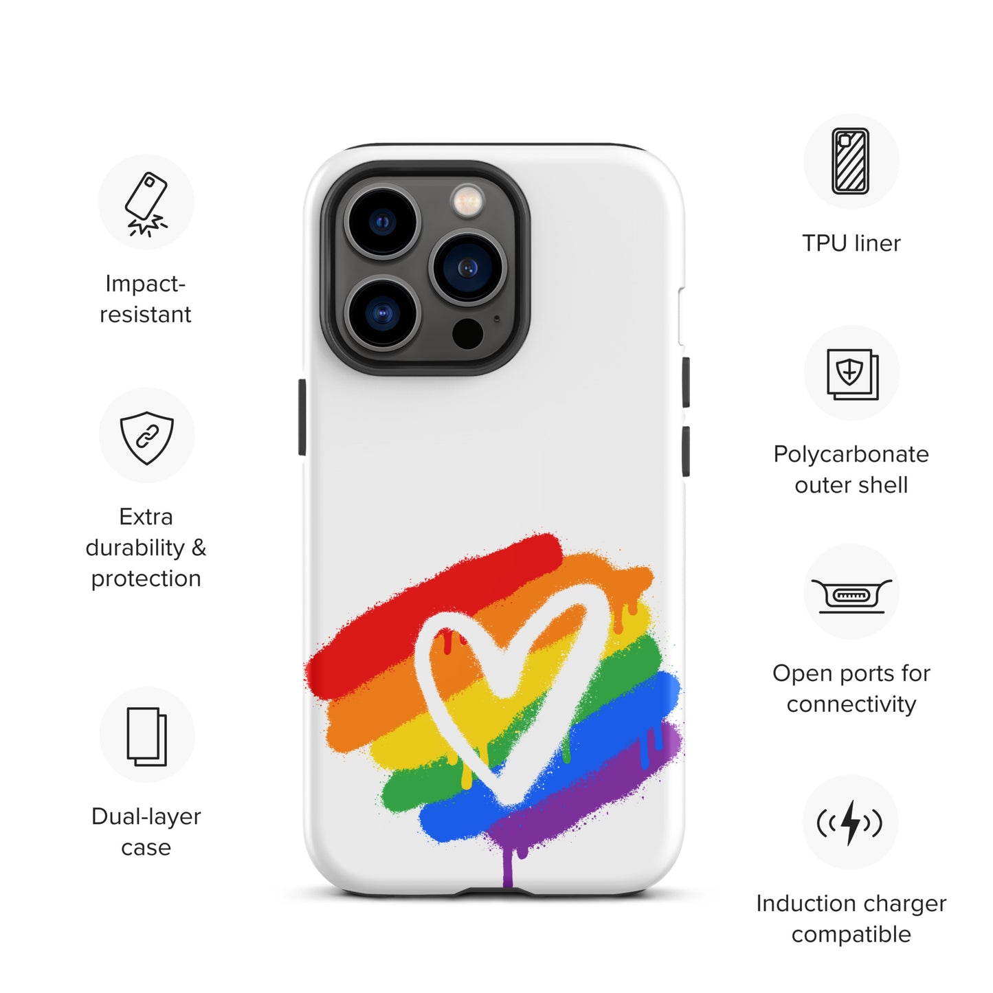 Rainbow Heart - Tough Case for iPhone®