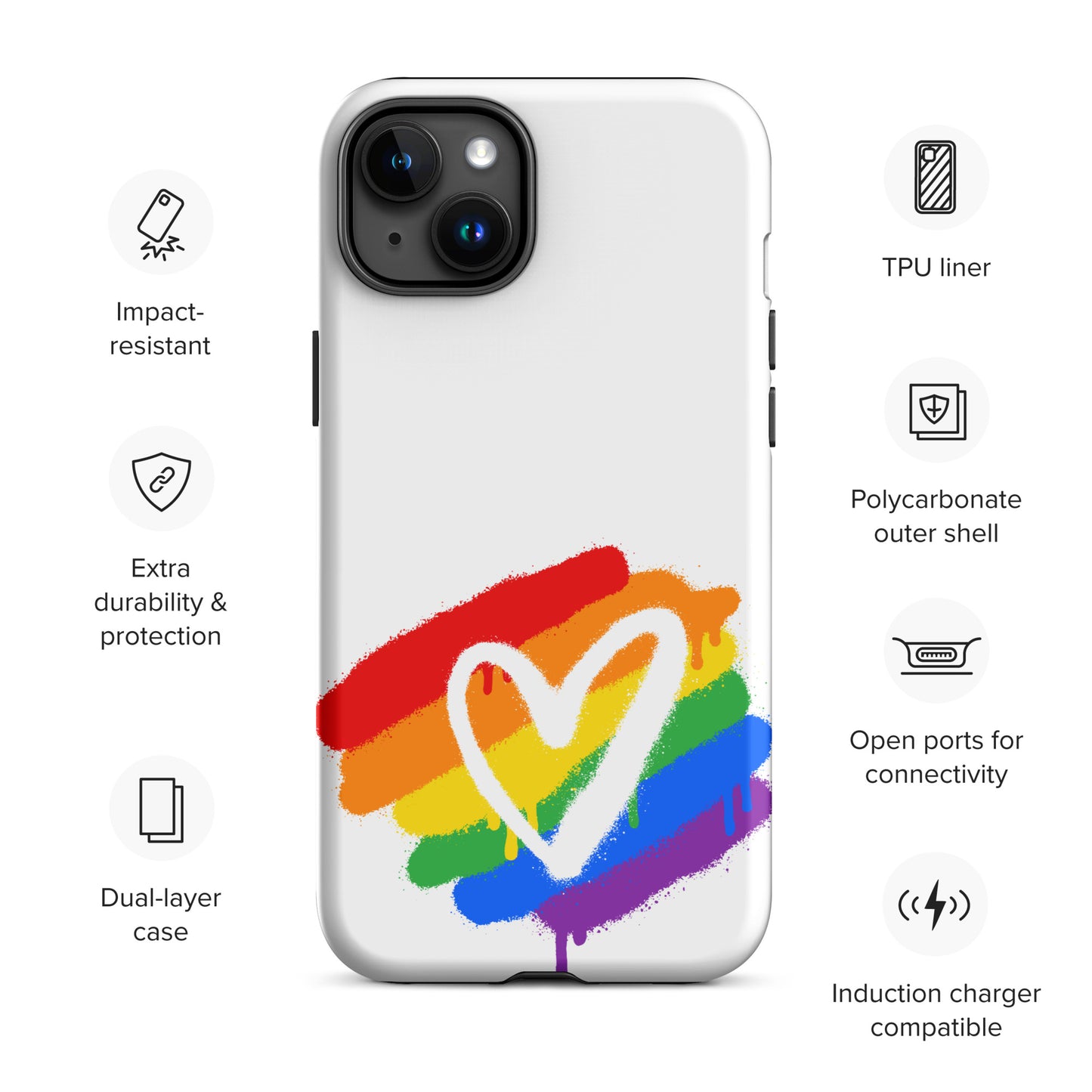 Rainbow Heart - Tough Case for iPhone®