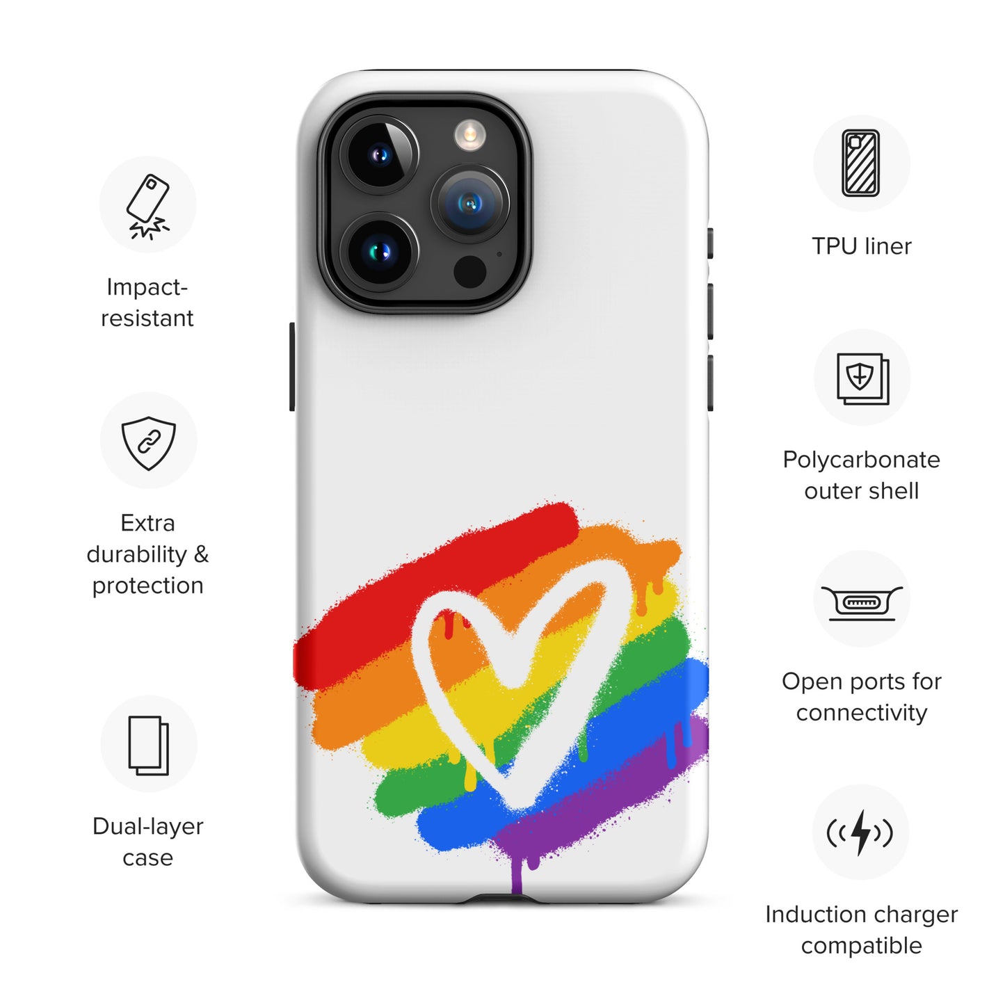 Rainbow Heart - Tough Case for iPhone®