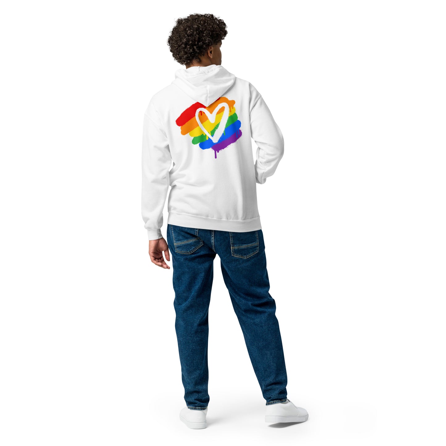 Rainbow Heart - Unisex heavy blend zip hoodie