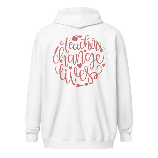 Teachers Change Lives - Unisex heavy blend zip hoodie